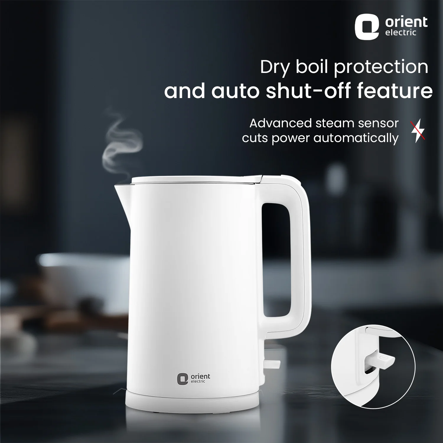 1.5L Kettle 1650 Watts | Cool Touch Body | Faster Heating | White, Plastic - Image 4