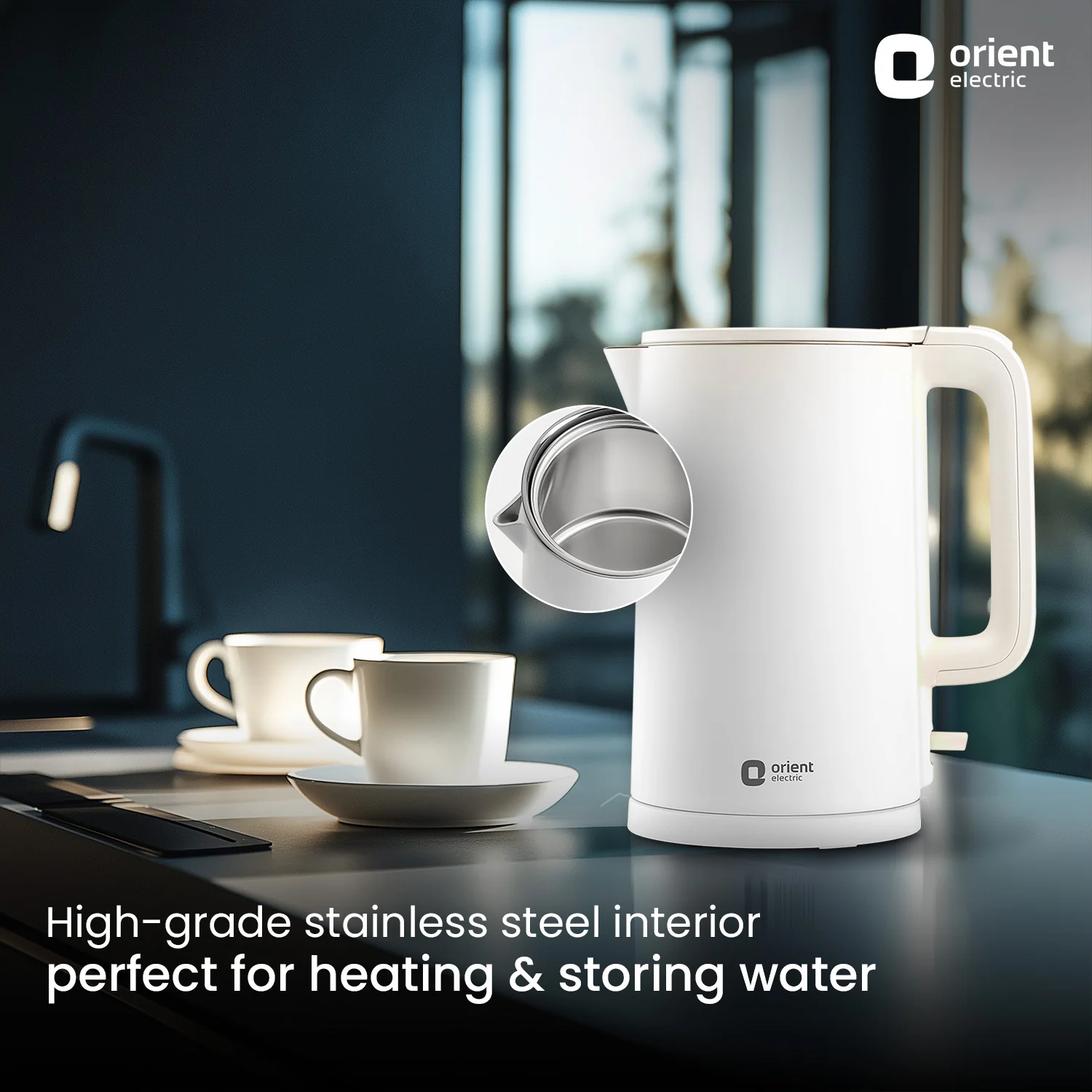 1.5L Kettle 1650 Watts | Cool Touch Body | Faster Heating | White, Plastic - Image 5