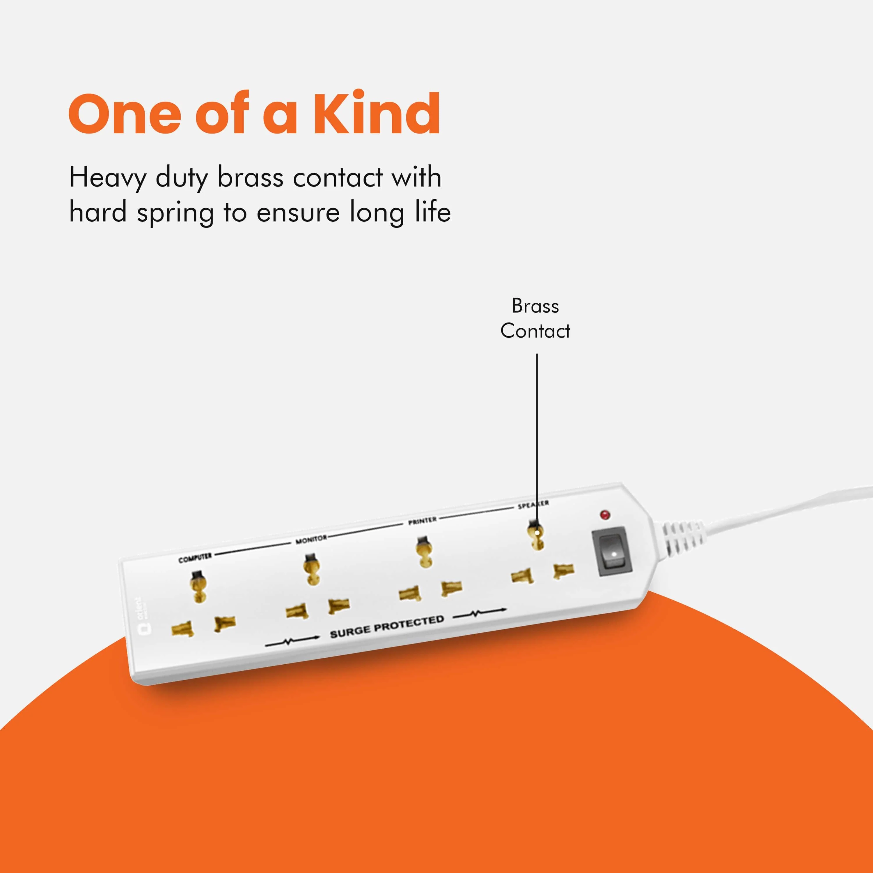 4 Socket Extension Board with 2 Metre Wire (White) - Image 2
