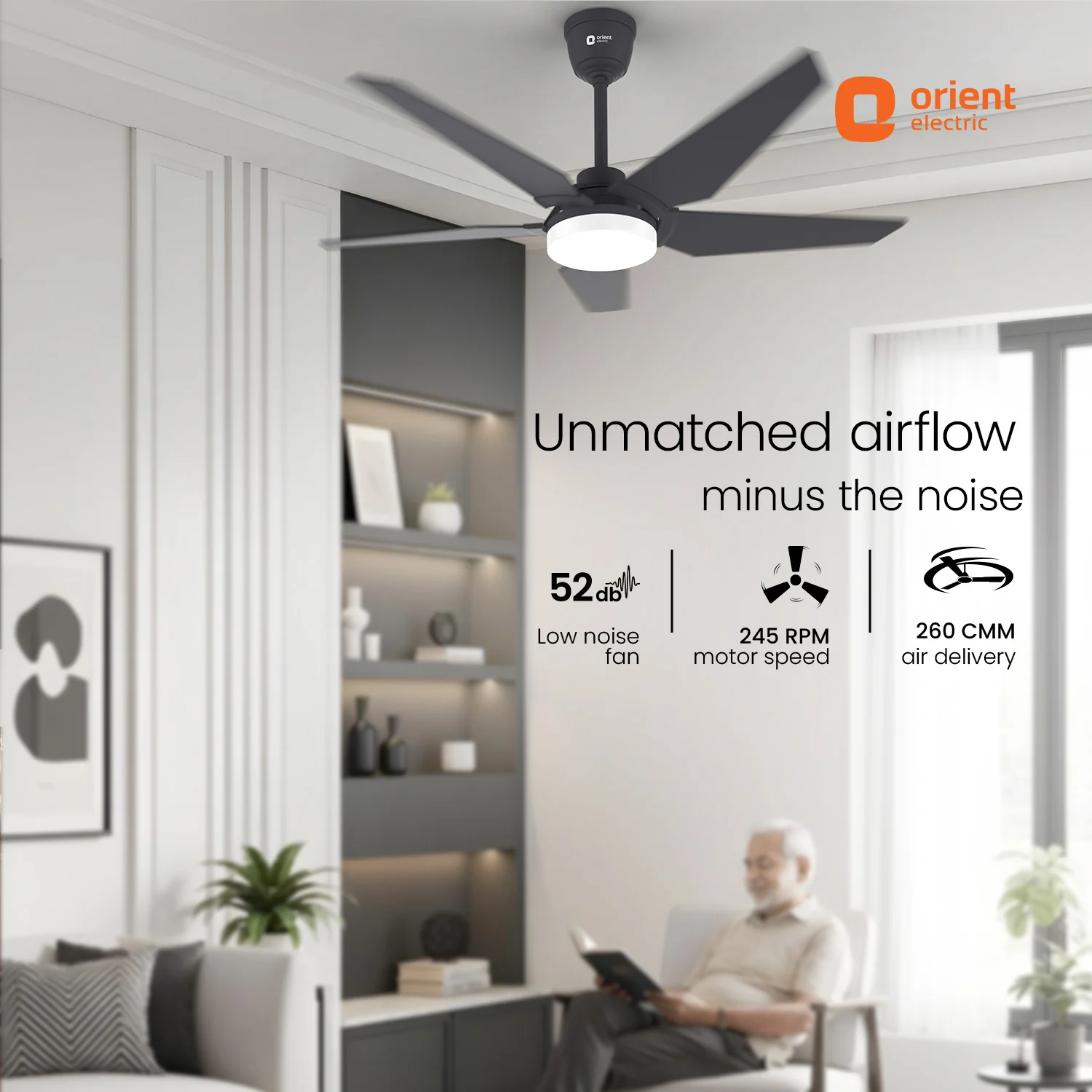 Artis BLDC Pro Ceiling Fan With Remote | 5 Star | 2 Way Rotation | 5 Blade | Black - Image 5