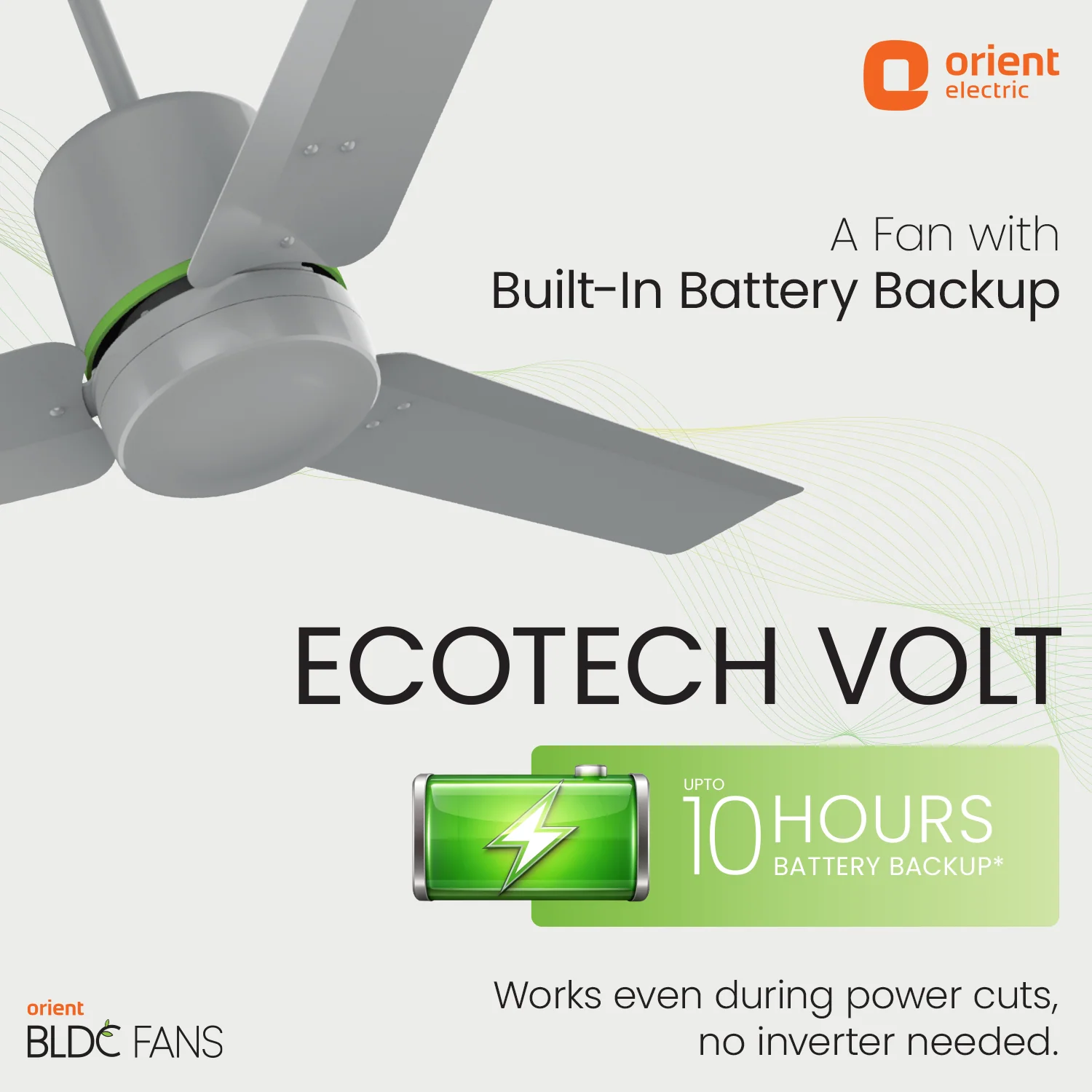 Ecotech Volt BLDC Ceiling Fan With Remote | 5 Star | Built in Battery Backup - Image 3