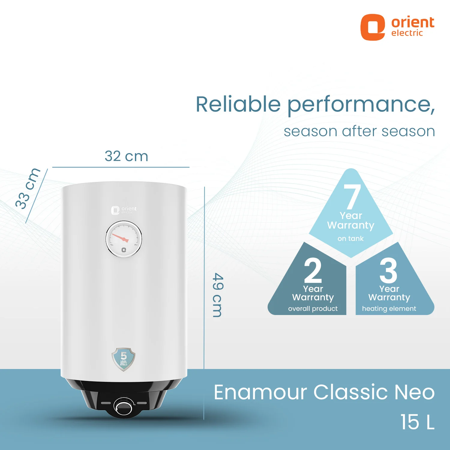 Enamour Classic Neo 5 Star Rated Glassline Tank Storage Water Heater (Geyser) - Image 18