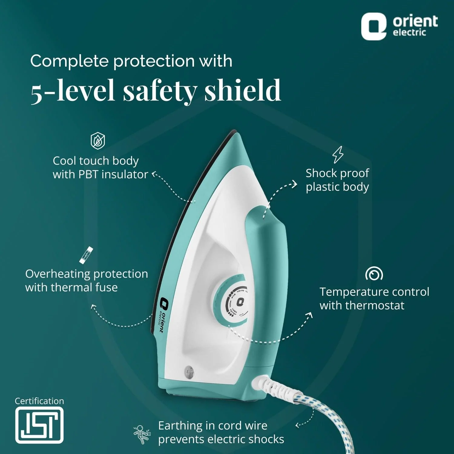 Fabrijoy 1000W Non-Stick Dry Iron for Clothes - Image 3