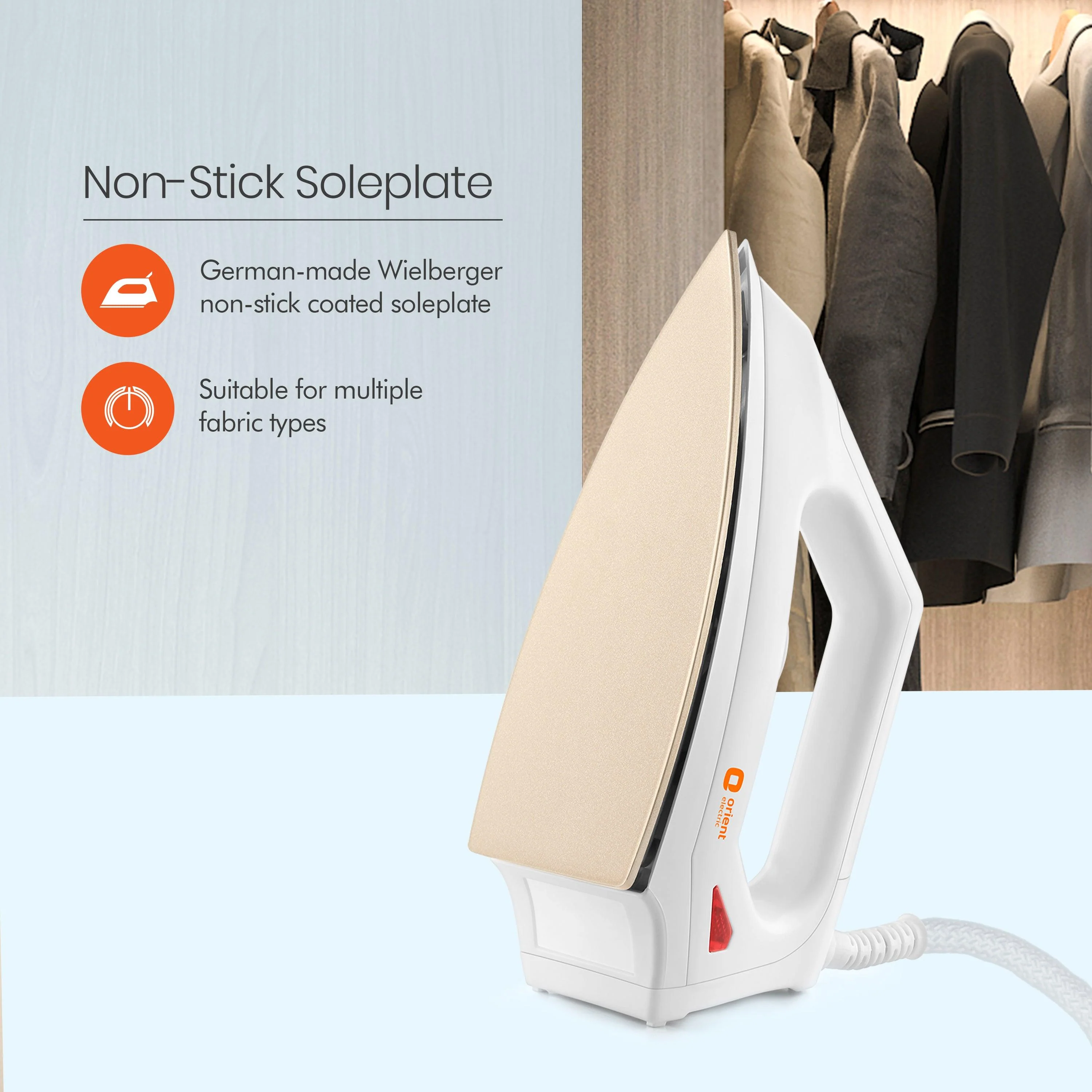 Fabrismooth Non-Stick Dry Iron (White) - Image 3