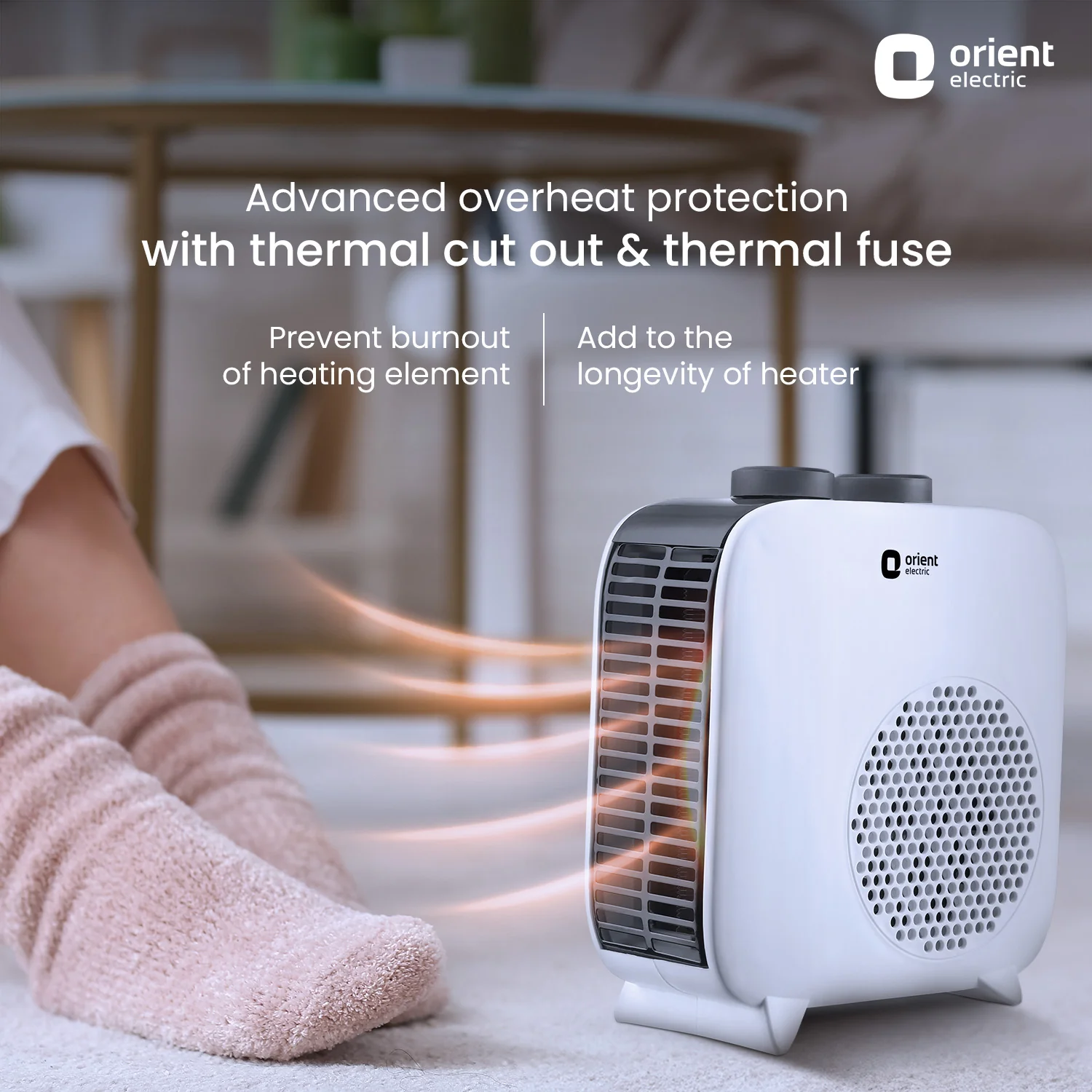 Glint Blower Room Heater for Home | Dual Heating Mode (1000 | 2000 Watts) | Overheat Protection | 5 Level Safety | Electric Fan Heater for Winter - Image 3