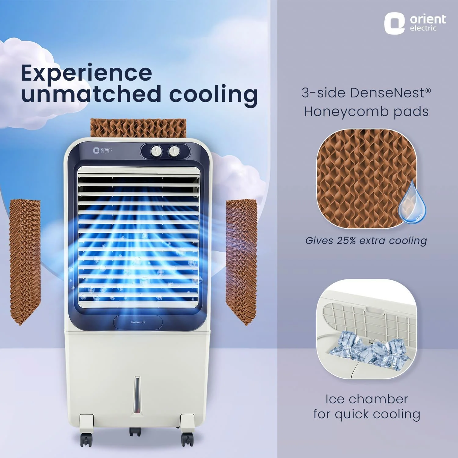 Knight Desert Air Cooler with Honeycomb pads, Ice Chamber & Dust Filter - Image 4