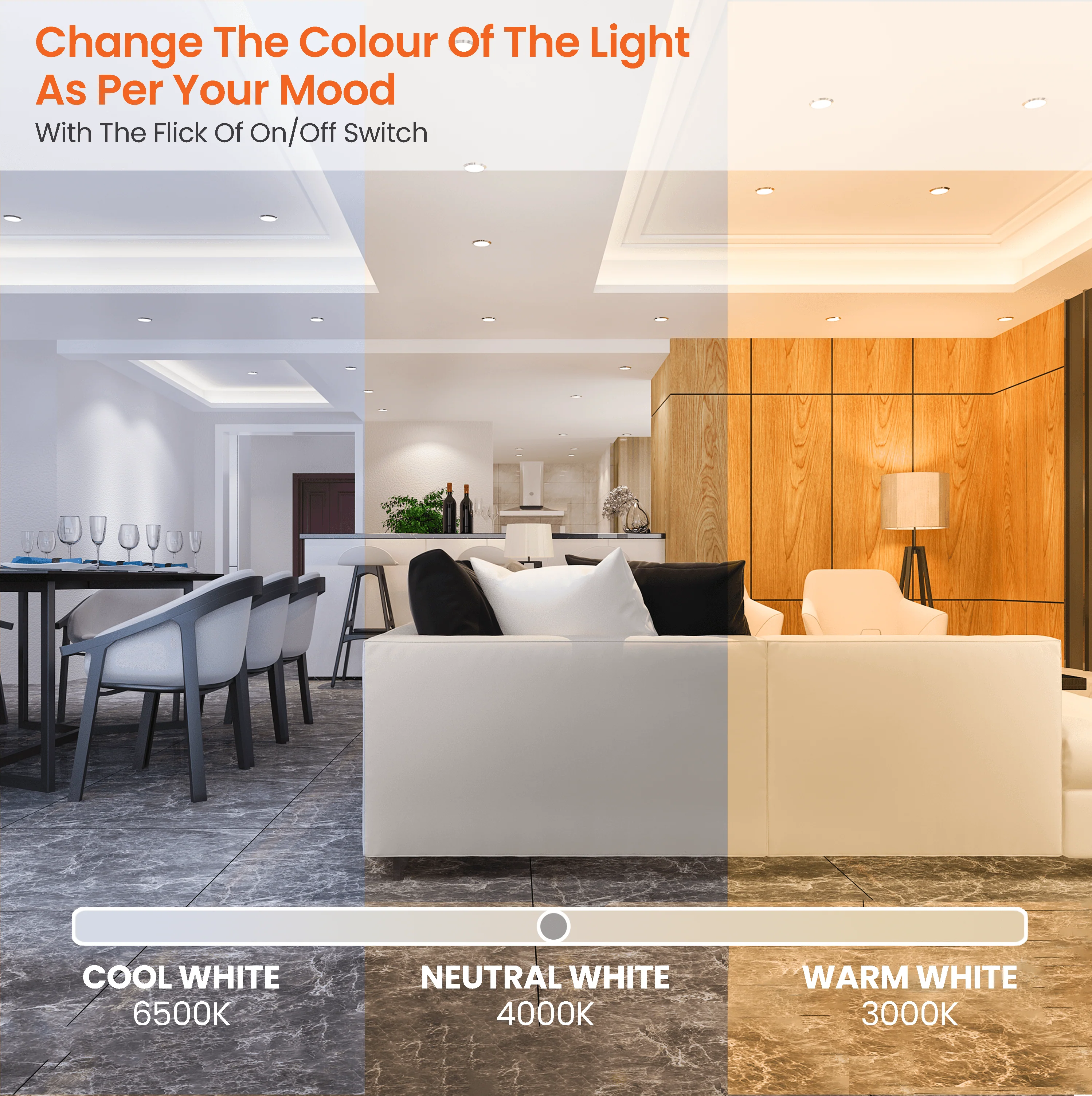 Moodlight LED Recess Panel 3CCT (Cool White, Warm White, Natural White) - Image 3