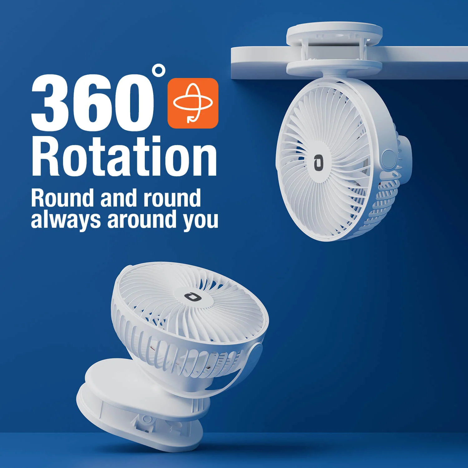 Orbis 5'' Personal Fan | 360 Degree Rotation | Chargeable Portable Fan - Image 11