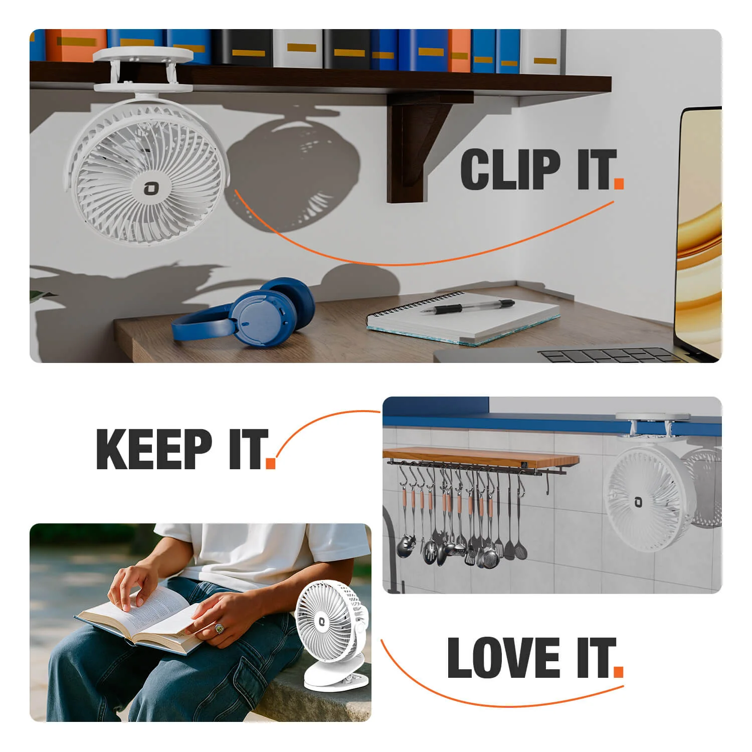 Orbis 5'' Personal Fan | 360 Degree Rotation | Chargeable Portable Fan - Image 12