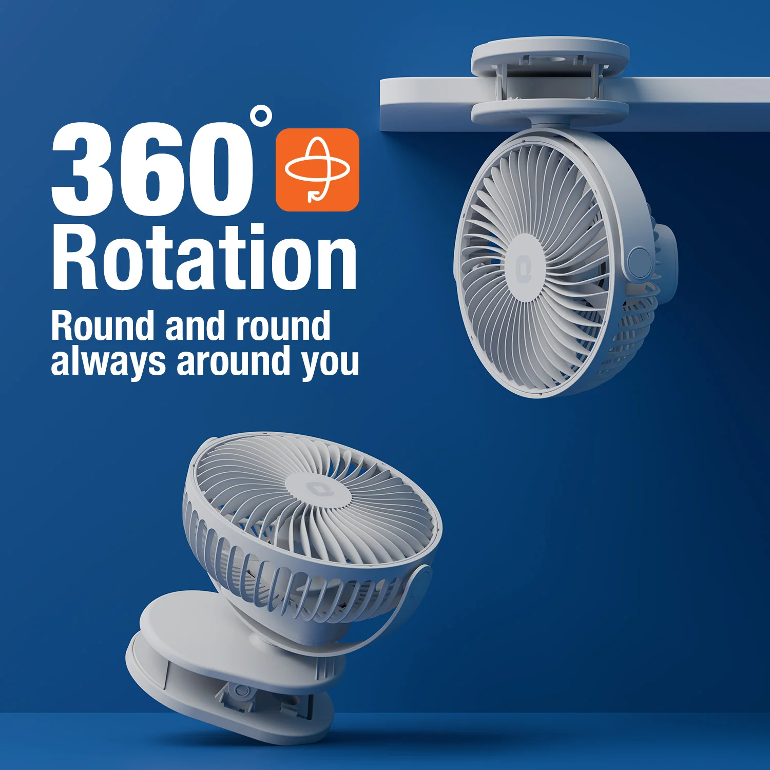 Orbis 5'' Personal Fan | 360 Degree Rotation | Chargeable Portable Fan - Image 20
