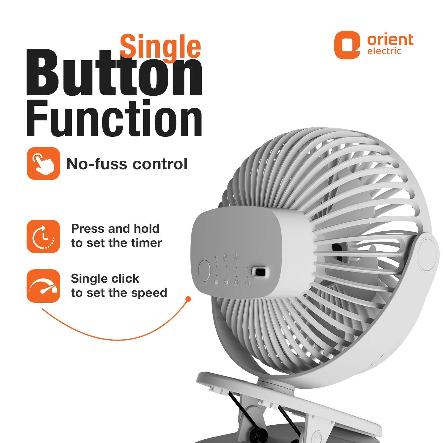 Orbis 5'' Personal Fan | 360 Degree Rotation | Chargeable Portable Fan - Image 24