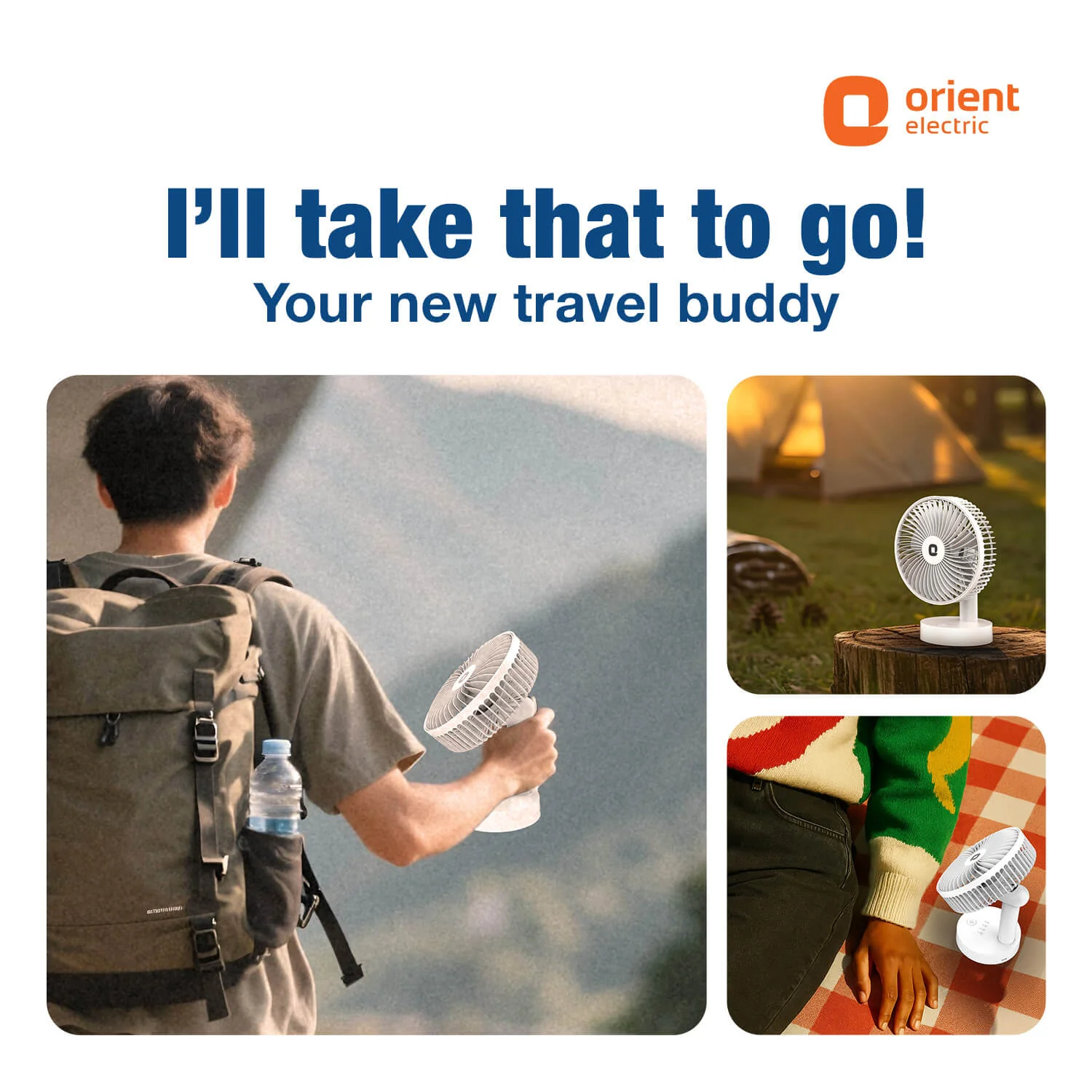 Orient Elfie 5" Compact Size Personal Fan | Chargeable Portable Fan | Mini Handheld - Image 3